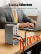 CABLETIME docking station CT-DK181-AG, 16 θυρών, USB-C σύνδεση, 100W PD, 1000Mbps, MST, γκρι 15 CABLETIME docking station CT-DK181-AG, 16 θυρών, USB-C σύνδεση, 100W PD, 1000Mbps, MST, γκρι 5