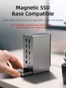 CABLETIME docking station CT-DK181-AG, 16 θυρών, USB-C σύνδεση, 100W PD, 1000Mbps, MST, γκρι 8