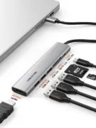 CABLETIME docking station CT-HBP2-AG7, 7 θυρών, USB-C, 4K, 100W, γκρι 2