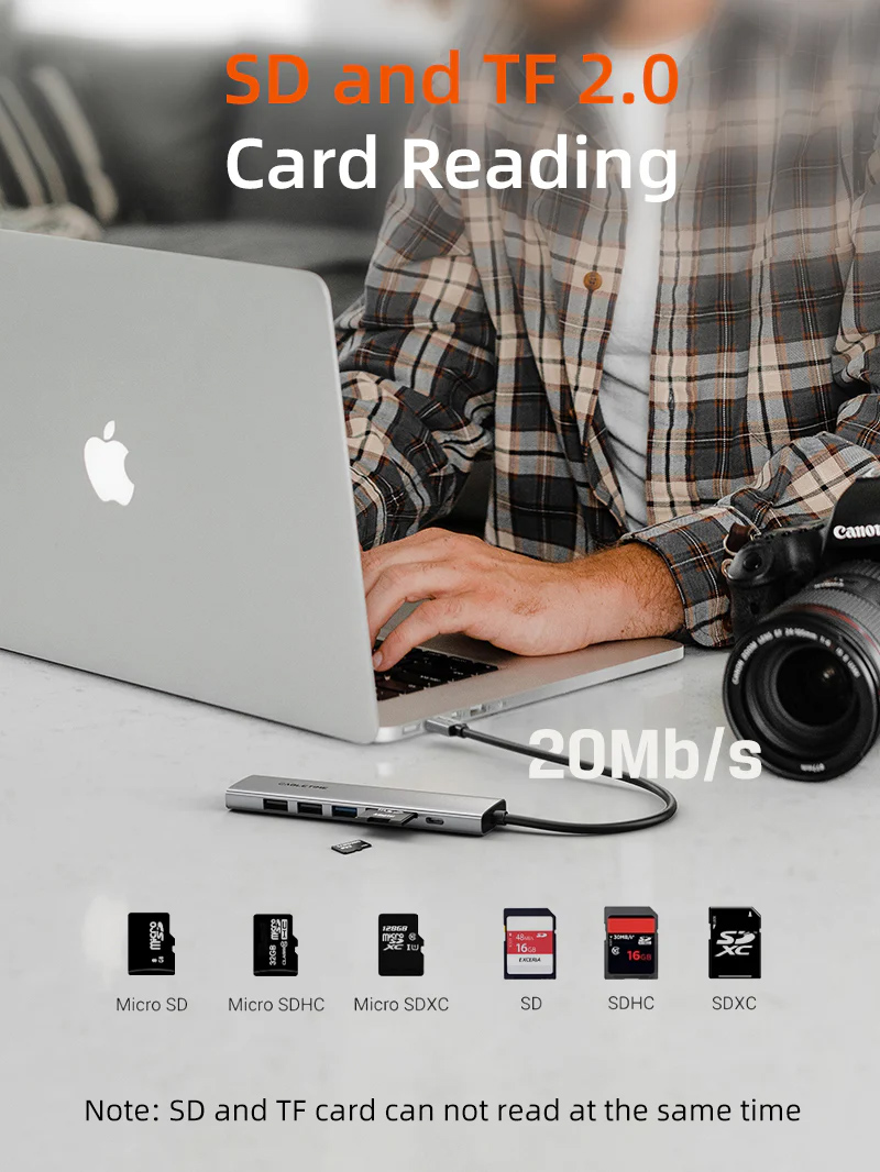 CABLETIME docking station CT-HBP2-AG7, 7 θυρών, USB-C, 4K, 100W, γκρι 8 CABLETIME docking station CT-HBP2-AG7, 7 θυρών, USB-C, 4K, 100W, γκρι - Image 6