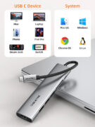 CABLETIME docking station CT-HBP2-AG7, 7 θυρών, USB-C, 4K, 100W, γκρι 18 CABLETIME docking station CT-HBP2-AG7, 7 θυρών, USB-C, 4K, 100W, γκρι 8