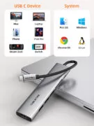 CABLETIME docking station CT-HBP2-AG7, 7 θυρών, USB-C, 4K, 100W, γκρι 8