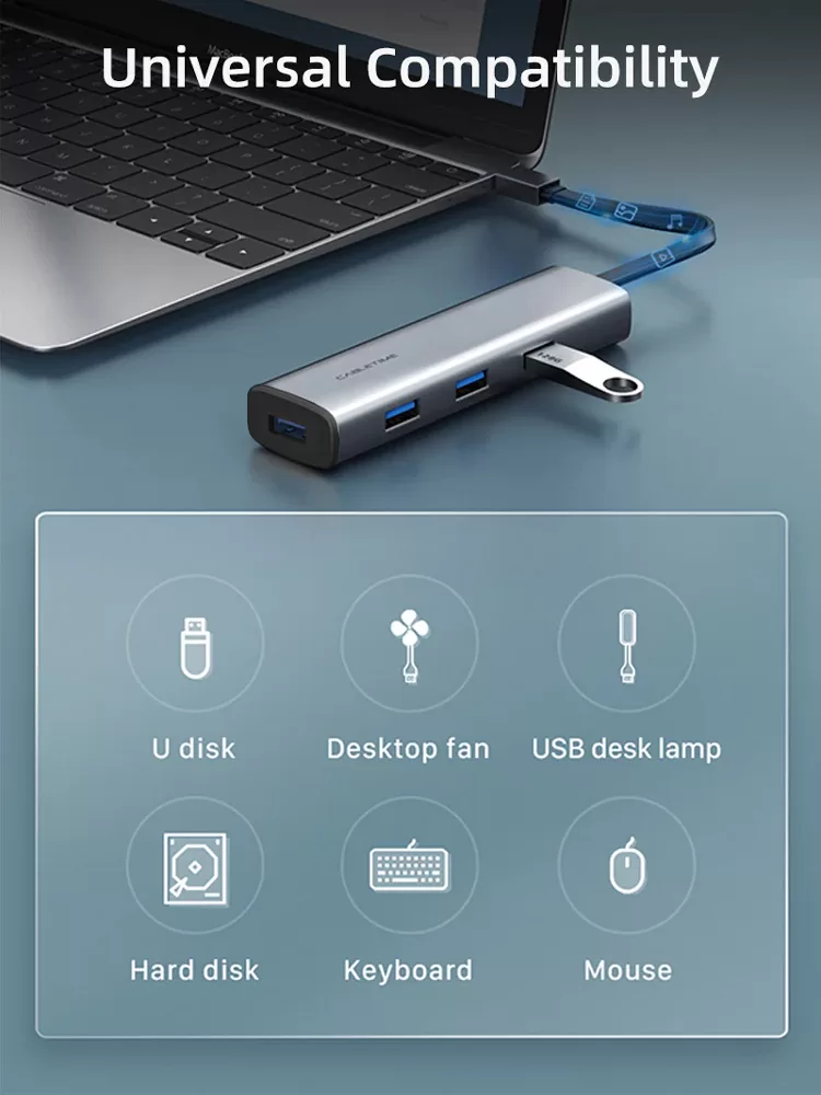 CABLETIME USB hub CT-HUBP4, 4x θυρών, 5Gbps, USB-C σύνδεση, γκρι 7 CABLETIME USB hub CT-HUBP4, 4x θυρών, 5Gbps, USB-C σύνδεση, γκρι - Image 5