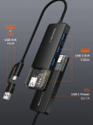 CABLETIME USB hub CT-HUBT3-PB, 4x θυρών, 5Gbps, USB/USB-C σύνδεση, μαύρο 10 CABLETIME USB hub CT-HUBT3-PB, 4x θυρών, 5Gbps, USB/USB-C σύνδεση, μαύρο 3
