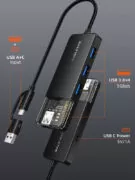 CABLETIME USB hub CT-HUBT3-PB, 4x θυρών, 5Gbps, USB/USB-C σύνδεση, μαύρο 10 CABLETIME USB hub CT-HUBT3-PB, 4x θυρών, 5Gbps, USB/USB-C σύνδεση, μαύρο 3