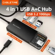 CABLETIME USB hub CT-HUBT5-PB, 4x θυρών, 10Gbps, USB/USB-C σύνδεση, μαύρο 13 CABLETIME USB hub CT-HUBT5-PB, 4x θυρών, 10Gbps, USB/USB-C σύνδεση, μαύρο 2