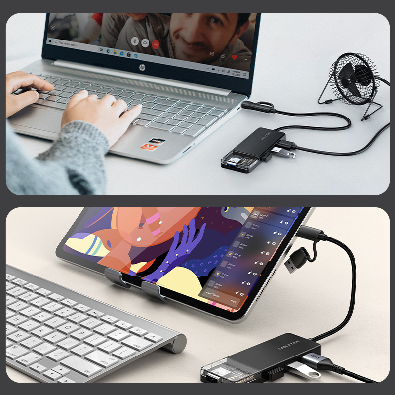 CABLETIME USB hub CT-HUBT5-PB, 4x θυρών, 10Gbps, USB/USB-C σύνδεση, μαύρο 10 CABLETIME USB hub CT-HUBT5-PB, 4x θυρών, 10Gbps, USB/USB-C σύνδεση, μαύρο - Image 8