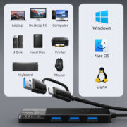 CABLETIME USB hub CT-HUBT5-PB, 4x θυρών, 10Gbps, USB/USB-C σύνδεση, μαύρο 20 CABLETIME USB hub CT-HUBT5-PB, 4x θυρών, 10Gbps, USB/USB-C σύνδεση, μαύρο 9