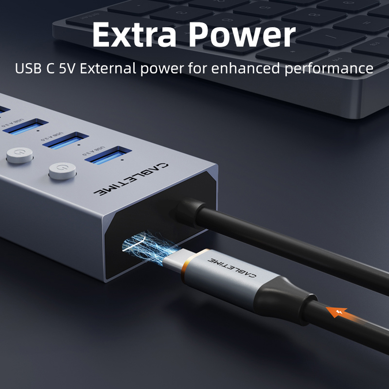 CABLETIME USB hub CT-HUBU7-AG, 7x θυρών, 5Gbps, USB σύνδεση, 1m, γκρι 10 CABLETIME USB hub CT-HUBU7-AG, 7x θυρών, 5Gbps, USB σύνδεση, 1m, γκρι - Image 8