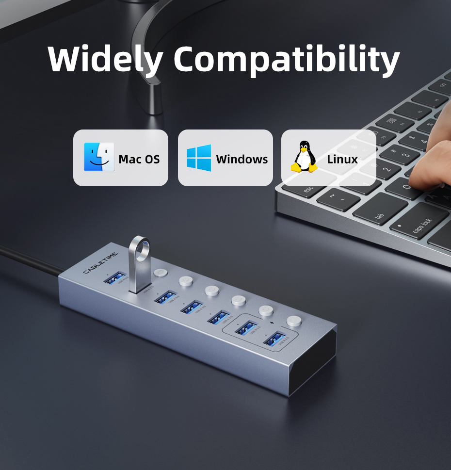 CABLETIME USB hub CT-HUBU7-AG, 7x θυρών, 5Gbps, USB σύνδεση, 1m, γκρι 13 CABLETIME USB hub CT-HUBU7-AG, 7x θυρών, 5Gbps, USB σύνδεση, 1m, γκρι - Image 11