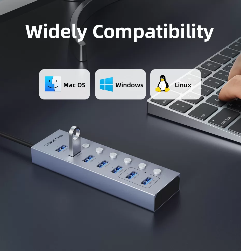 CABLETIME USB hub CT-HUBU7-AG, 7x θυρών, 5Gbps, USB σύνδεση, 1m, γκρι 13 CABLETIME USB hub CT-HUBU7-AG, 7x θυρών, 5Gbps, USB σύνδεση, 1m, γκρι - Image 11