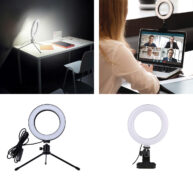 CABLETIME φωτιστικό δαχτυλίδι LED CT-LRL6-PB με μίνι τρίποδα & σφιγκτήρα, βάση smartphone, Φ16cm 2