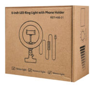 CABLETIME φωτιστικό δαχτυλίδι LED CT-LRL6-PB με μίνι τρίποδα & σφιγκτήρα, βάση smartphone, Φ16cm 5
