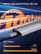 CABLETIME θήκη για M.2 NVMe/SATA SSD CT-SSD03-AG tool free, 10Gbps, γκρι 2