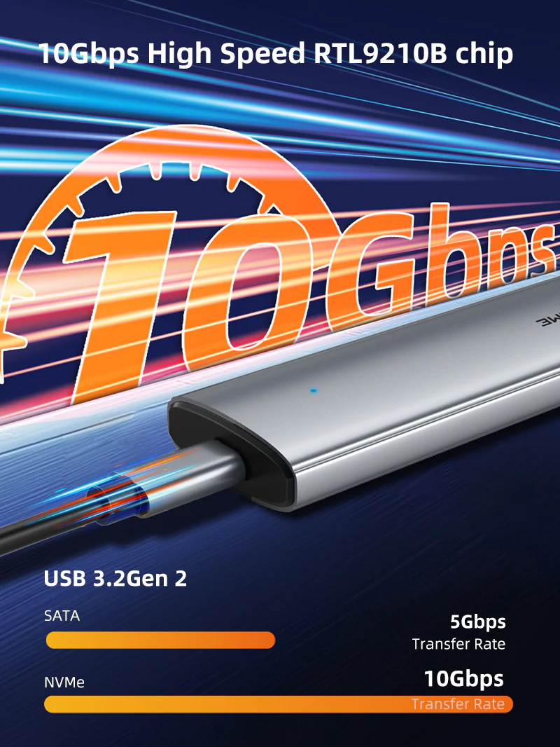 CABLETIME θήκη για M.2 NVMe/SATA SSD CT-SSD03-AG tool free, 10Gbps, γκρι 4 CABLETIME θήκη για M.2 NVMe/SATA SSD CT-SSD03-AG tool free, 10Gbps, γκρι - Image 2
