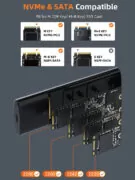 CABLETIME θήκη για M.2 NVMe/SATA SSD CT-SSD03-AG tool free, 10Gbps, γκρι 5
