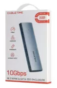 CABLETIME θήκη για M.2 NVMe/SATA SSD CT-SSD03-AG tool free, 10Gbps, γκρι 8