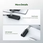 ORICO USB hub CT2U3-7AB με διακόπτες, 7x θυρών, USB 3.0, 5Gbps, USB σύνδεση, μαύρο 5