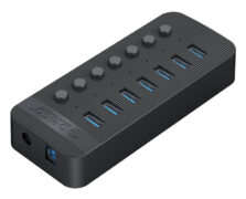 ORICO USB hub CT2U3-7AB με διακόπτες, 7x θυρών, USB 3.0, 5Gbps, USB σύνδεση, μαύρο 6