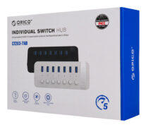 ORICO USB hub CT2U3-7AB με διακόπτες, 7x θυρών, USB 3.0, 5Gbps, USB σύνδεση, μαύρο 7