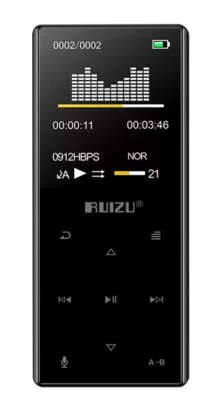 RUIZU MP3 player D29 με ηχείο, 1.8", 16GB, Bluetooth, ελληνικό μενού, μαύρο