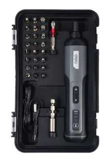 DELI σετ κατσαβίδι μπαταρίας με μύτες DC161, LED φακός, 2000mAh