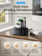 ORICO docking station για 2.5" ή 3.5" SATA HDD/SSD DD28U3-C, 2 θέσεων, 5Gbps, clone function, μαύρο 2