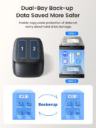 ORICO docking station για 2.5" ή 3.5" SATA HDD/SSD DD28U3-C, 2 θέσεων, 5Gbps, clone function, μαύρο 3