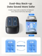 ORICO docking station για 2.5" ή 3.5" SATA HDD/SSD DD28U3-C, 2 θέσεων, 5Gbps, clone function, μαύρο 3