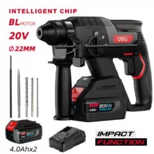 DELI κρουστικό σκαπτικό μπαταρίας DE-DC20-2D4, Brushless, 20V, 2x 4Ah, 2J