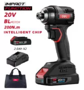 DELI παλμικό κατσαβίδι μπαταρίας DE-QZ20-1D2, Brushless, 20V, 2x 2Ah, 200N.m 2 DELI παλμικό κατσαβίδι μπαταρίας DE-QZ20-1D2, Brushless, 20V, 2x 2Ah, 200N.m 1