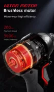 DELI παλμικό κατσαβίδι μπαταρίας DE-QZ20-1D2, Brushless, 20V, 2x 2Ah, 200N.m 5