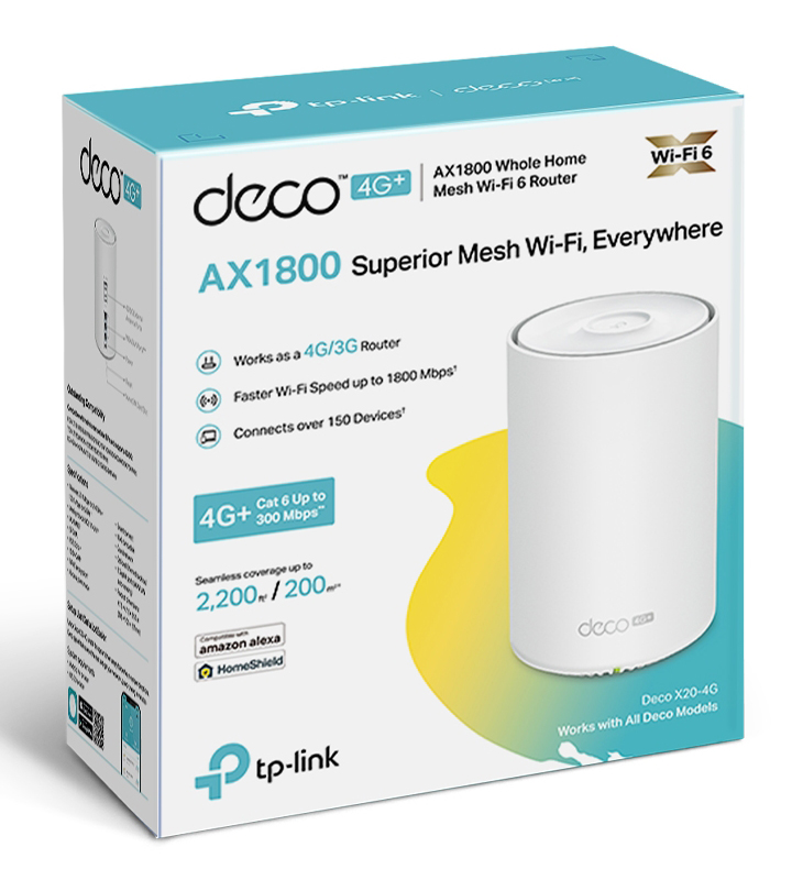 TP-LINK Whole Home Mesh WiFi 6 Deco X20-4G, 4G+ Cat6 AX1800, Ver. 1.0 7 TP-LINK Whole Home Mesh WiFi 6 Deco X20-4G, 4G+ Cat6 AX1800, Ver. 1.0 - Image 5