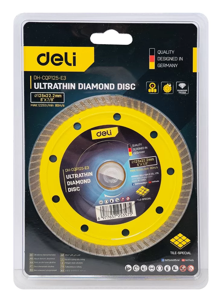 DELI δίσκος κοπής διαμαντέ DH-CQP125-E3, δομικών υλικών, ultrathin, 125mm, 12250rpm, wet & dry 5 DELI δίσκος κοπής διαμαντέ DH-CQP125-E3, δομικών υλικών, ultrathin, 125mm, 12250rpm, wet & dry - Image 3