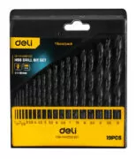 DELI σετ τρυπάνια DH-MHZ019-ED1 για σίδηρο HSS, 1-10mm, DIN 338, 19τμχ 1 DELI σετ τρυπάνια DH-MHZ019-ED1 για σίδηρο HSS, 1-10mm, DIN 338, 19τμχ