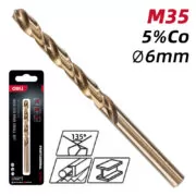 DELI τρυπάνι DH-MHZ060-E2 για μέταλλο, M35 HSS 5% κοβαλτίου, DIN 388, 6x93mm, κυλινδρικό 2