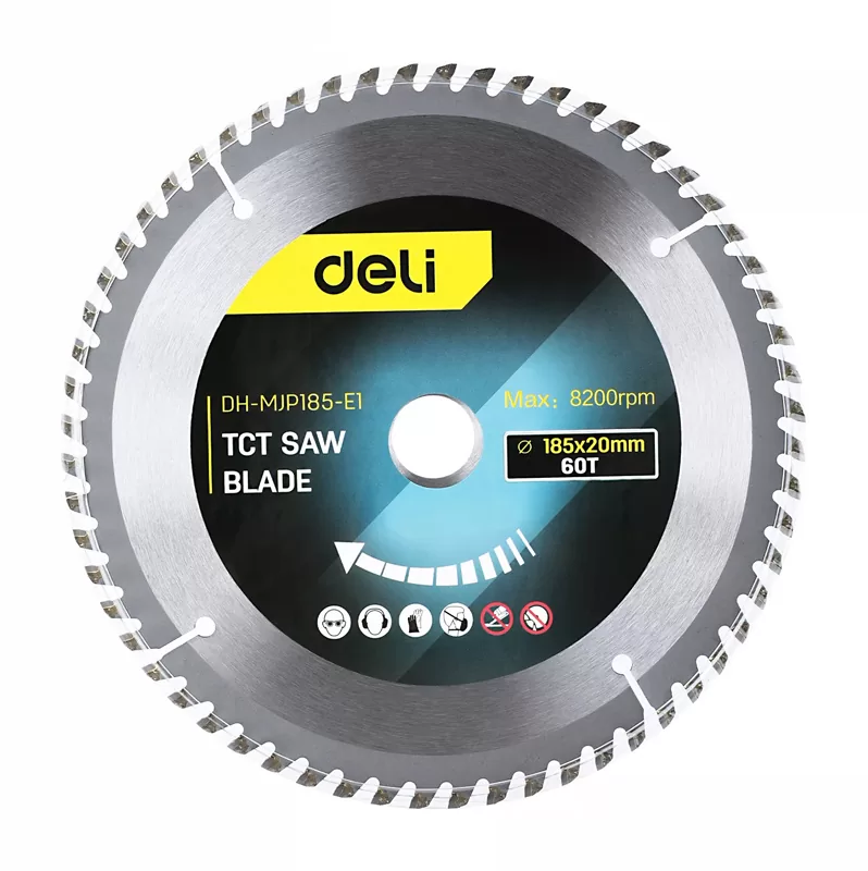 DELI δίσκος κοπής ξύλου DH-MJP185-E1, 60 δόντια, 185mm, 8200rpm 3 DELI δίσκος κοπής ξύλου DH-MJP185-E1, 60 δόντια, 185mm, 8200rpm