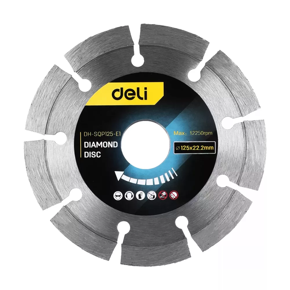 DELI δίσκος κοπής διαμαντέ DH-SQP125-E1, δομικών υλικών, 125mm, 12250rpm 3 DELI δίσκος κοπής διαμαντέ DH-SQP125-E1, δομικών υλικών, 125mm, 12250rpm