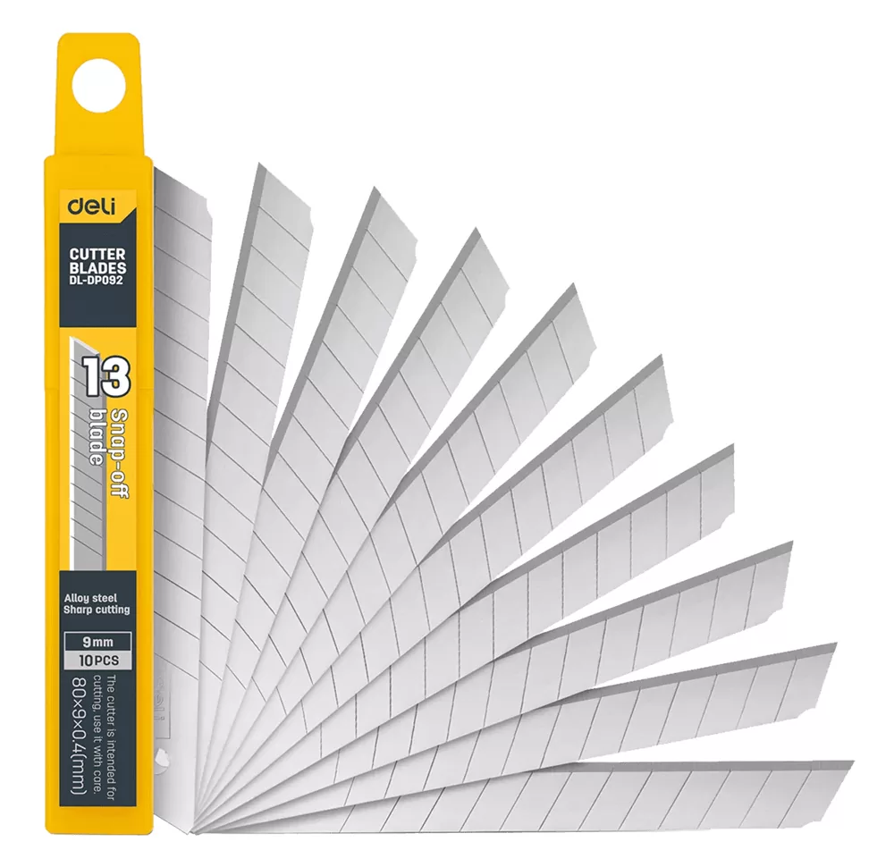 DELI ανταλλακτικές λεπίδες DL-DP092 για κοπίδι, 9mm, 10τμχ 3 DELI ανταλλακτικές λεπίδες DL-DP092 για κοπίδι, 9mm, 10τμχ