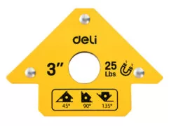 DELI μαγνητική γωνία συγκόλλησης DL-HDW25 με 45°/90°/135° γωνίες, 3", 11kg 2 DELI μαγνητική γωνία συγκόλλησης DL-HDW25 με 45°/90°/135° γωνίες, 3", 11kg 1