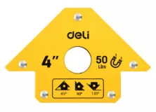DELI μαγνητική γωνία συγκόλλησης DL-HDW50 με 45°/90°/135° γωνίες, 4", 22kg