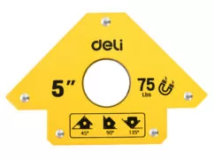 DELI μαγνητική γωνία συγκόλλησης DL-HDW75 με 45°/90°/135° γωνίες, 5", 34kg 1 DELI μαγνητική γωνία συγκόλλησης DL-HDW75 με 45°/90°/135° γωνίες, 5", 34kg