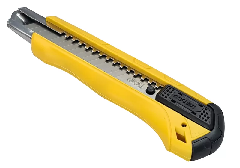 DELI πλαστικό κοπίδι με ασφάλεια DL003, 18mm, κίτρινο 4 DELI πλαστικό κοπίδι με ασφάλεια DL003, 18mm, κίτρινο - Image 2