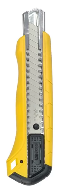 DELI πλαστικό κοπίδι με ασφάλεια DL003, 18mm, κίτρινο