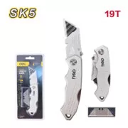 DELI κοπίδι DL008Z με ανταλλακτικές λεπίδες, μεταλλικό, 19mm, γκρι 2
