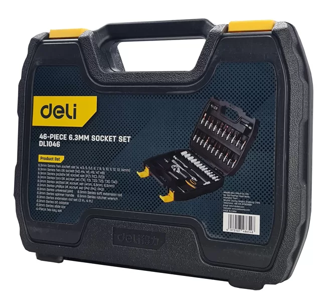 DELI σετ εργαλείων DL1046, με θήκη, 1/4", Cr-V, 46τμχ 5 DELI σετ εργαλείων DL1046, με θήκη, 1/4", Cr-V, 46τμχ - Image 3