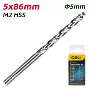 DELI σετ τρυπάνια DL16050G για μέταλλο, M2 HSS, 5x86mm, κυλινδρικό, 10τμχ 5 DELI σετ τρυπάνια DL16050G για μέταλλο, M2 HSS, 5x86mm, κυλινδρικό, 10τμχ 2