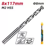 DELI τρυπάνι DL16080G για μέταλλο, M2 HSS, 8x117mm, κυλινδρικό 2