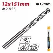 DELI τρυπάνι DL16120G για μέταλλο, M2 HSS, 12x151mm, κυλινδρικό 2
