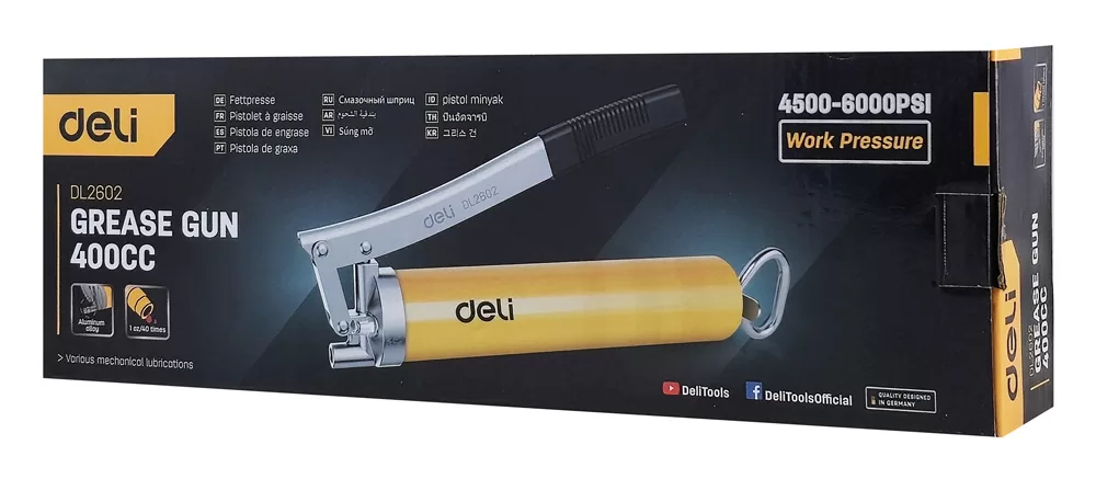 DELI γρασαδόρος χειρός DL2602 με εύκαμπτο σωλήνα, 400cc, 4500-6000psi 7 DELI γρασαδόρος χειρός DL2602 με εύκαμπτο σωλήνα, 400cc, 4500-6000psi - Image 5